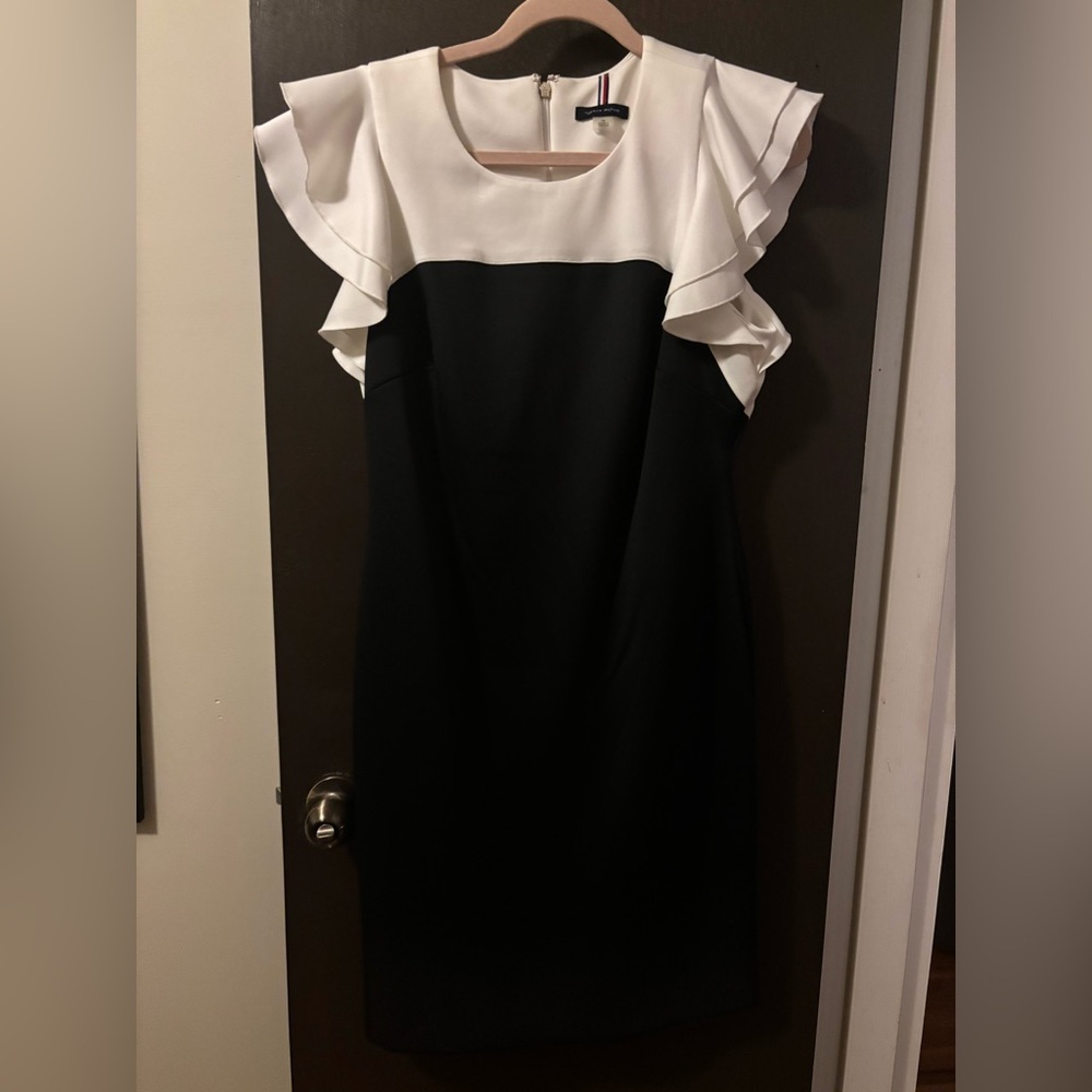 Tommy Hilfiger Black and White Ruffle Dress